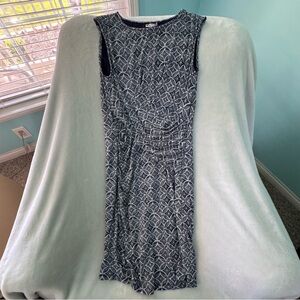 Kut from the Kloth Sleeveless Petite Dress 8P Navy Stretch Asymmetric waist EUC